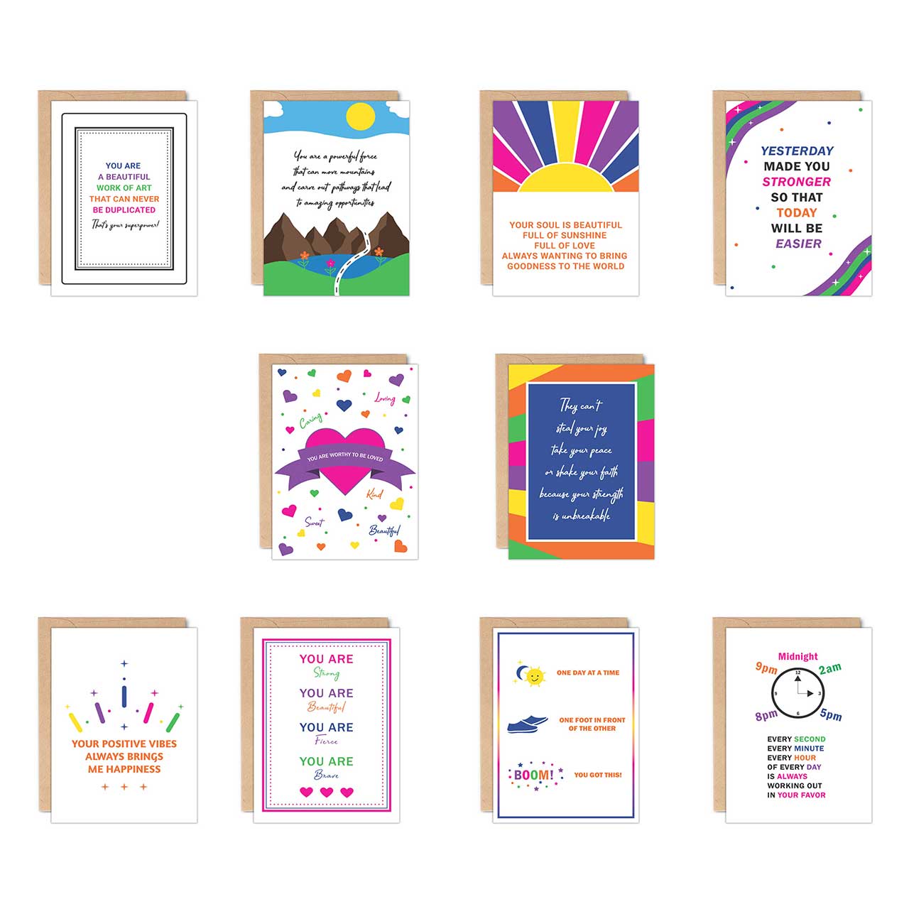 ALL 10 CARDS IN THE POSITIVITY COLLECTION